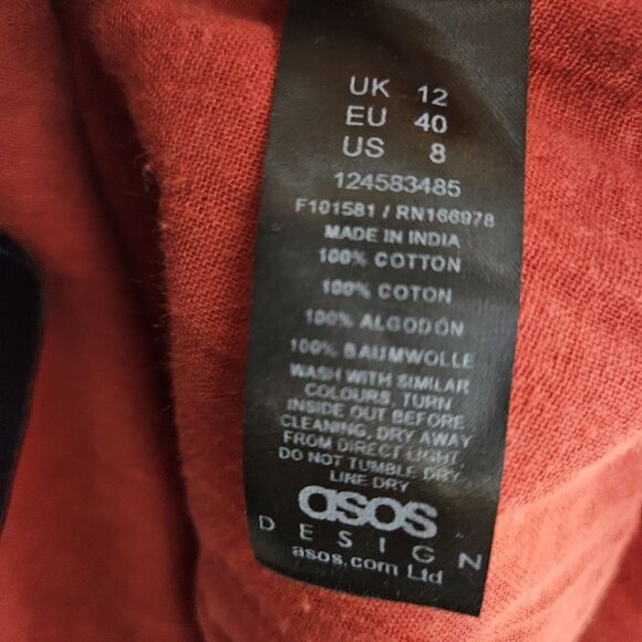 Asos Rusty Red Gauzy Sleeveless Wrap Maxi Dress 12 - Picture 7 of 7